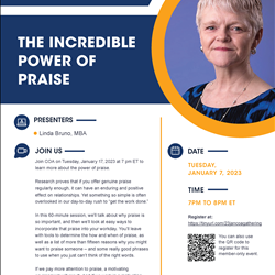 COA GATHERING: THE INCREDIBLE POWER OF PRAISE BY LISA BRUNO